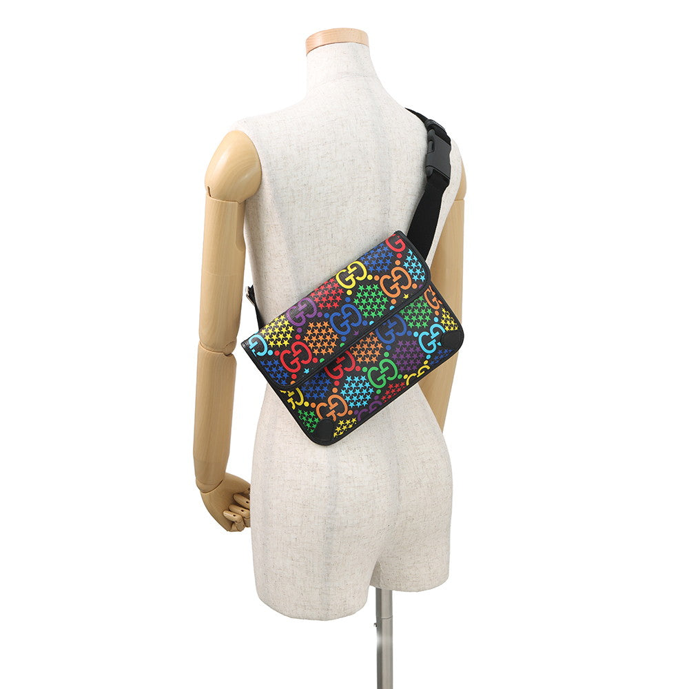 GUCCI GG Psychedelic Crossbody Bag Black/Multicolor598113 PVC
