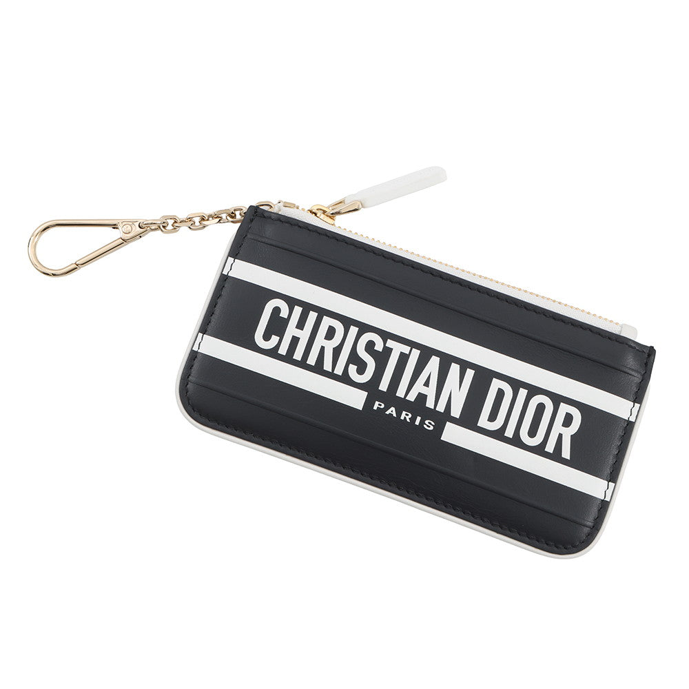 Dior Handbag Vibe Key & Coin Purse WhiteS6214OSGQ Leather Navy