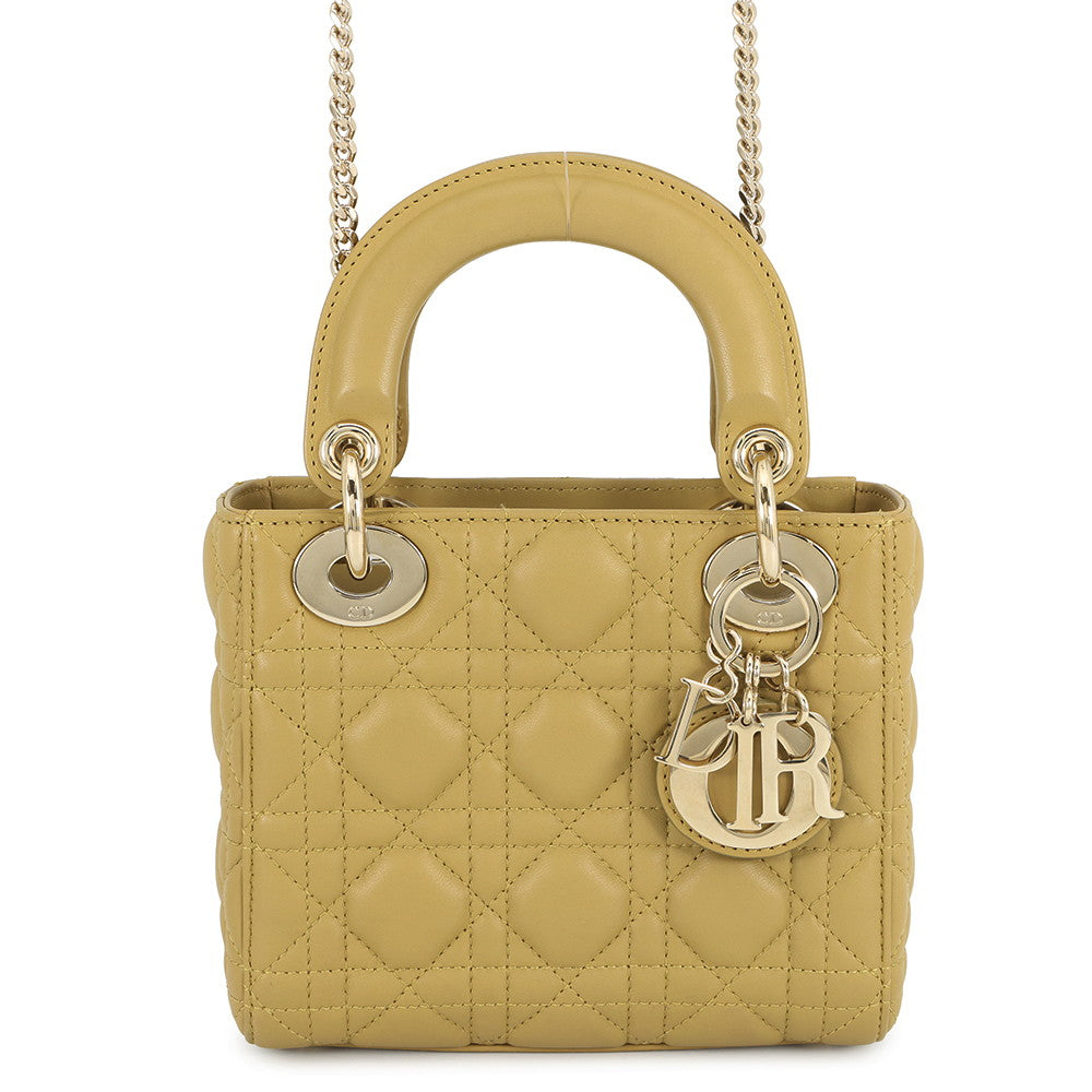Dior Handbag Lady 2Way OliveM0505ONGE Lambskin Mini Mini Bag