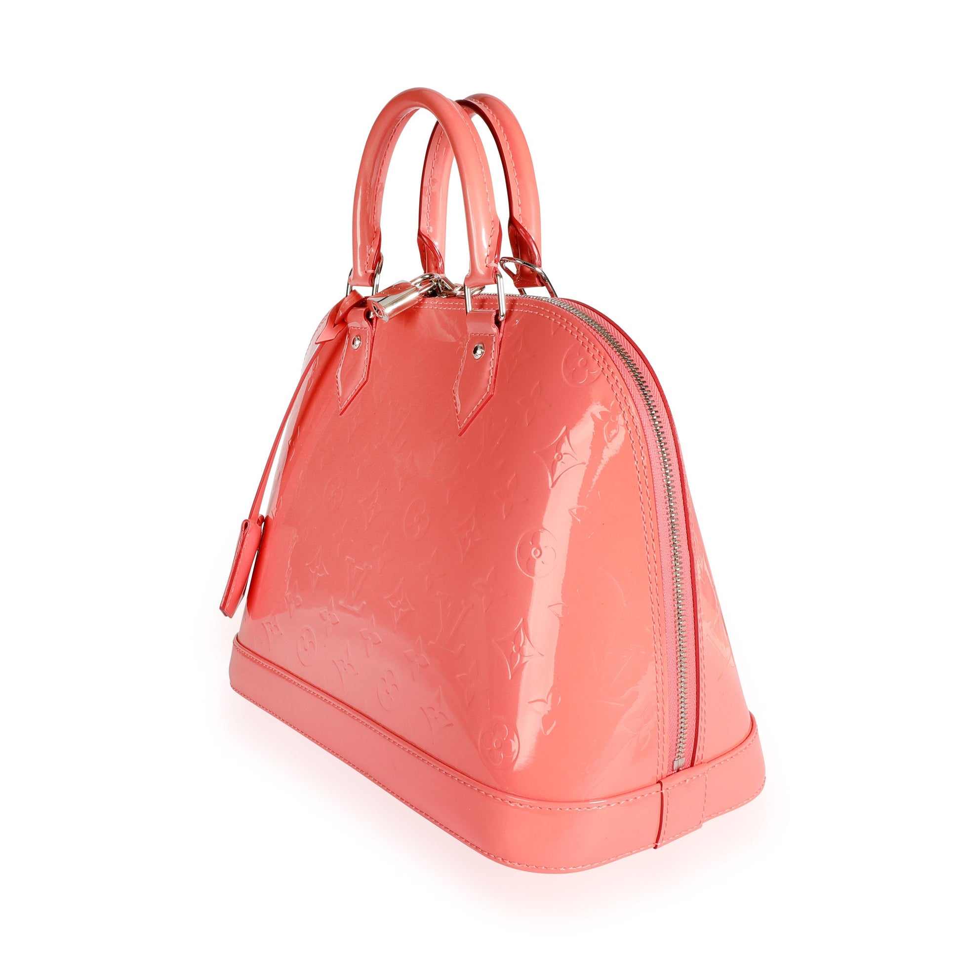 Louis Vuitton Rose Litchi Vernis Alma PM Monogram Handbag