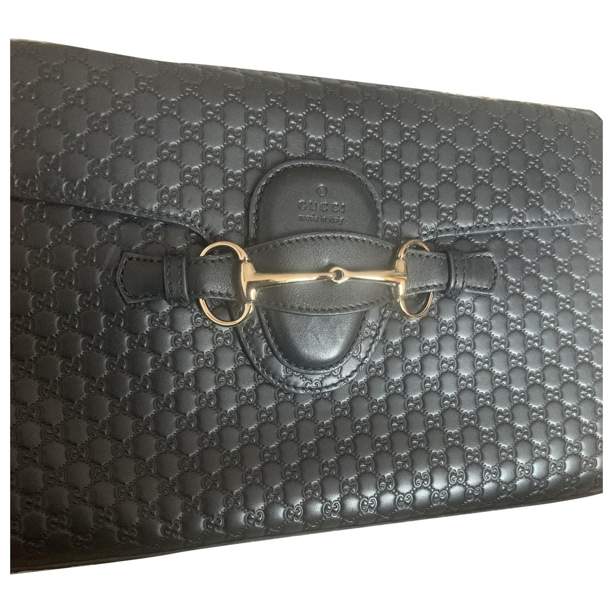 Gucci emily black leather handbag