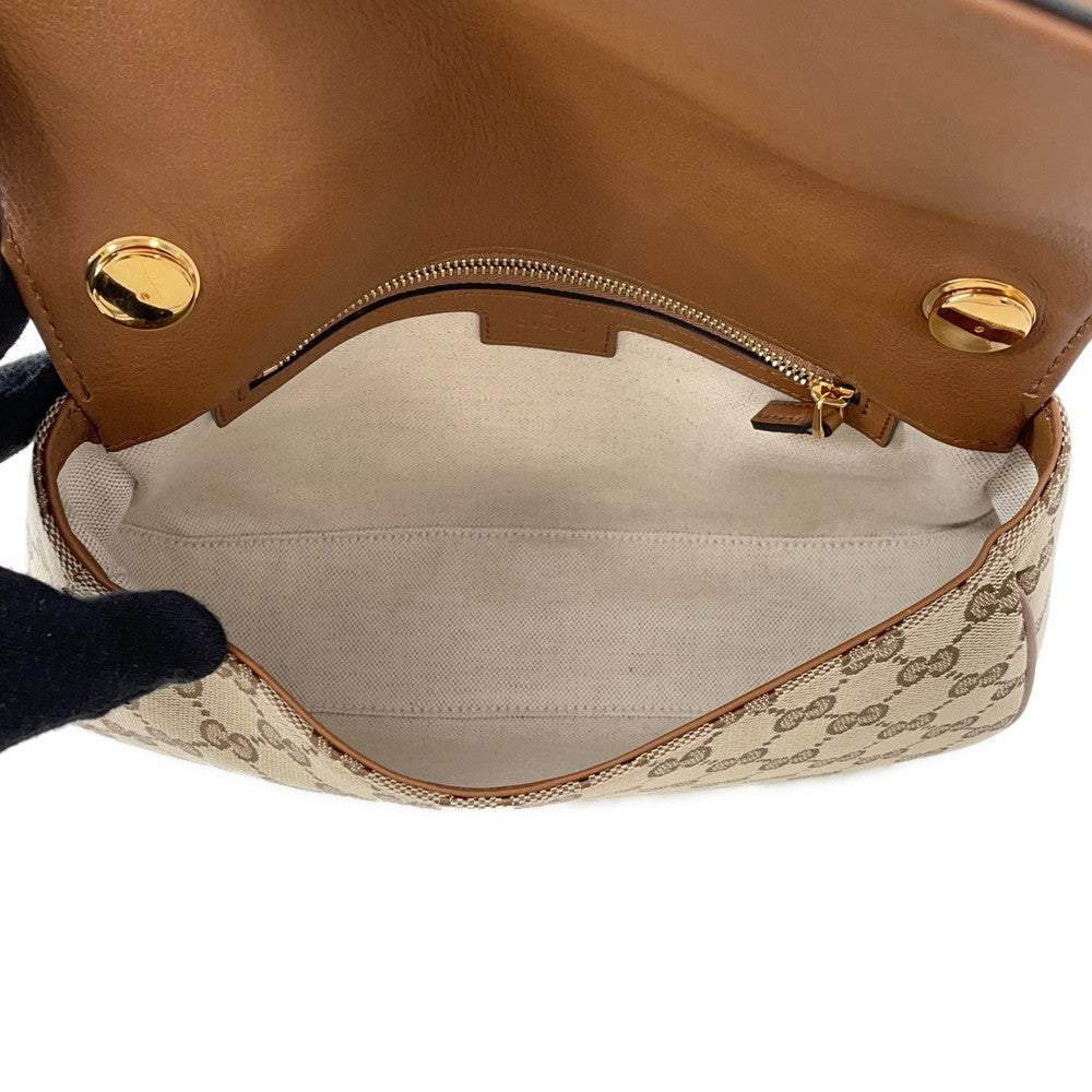 GUCCI GUCCI Blondie top handle bag Beige/Dark Brown815714 GG Canvas Leather Size Medium