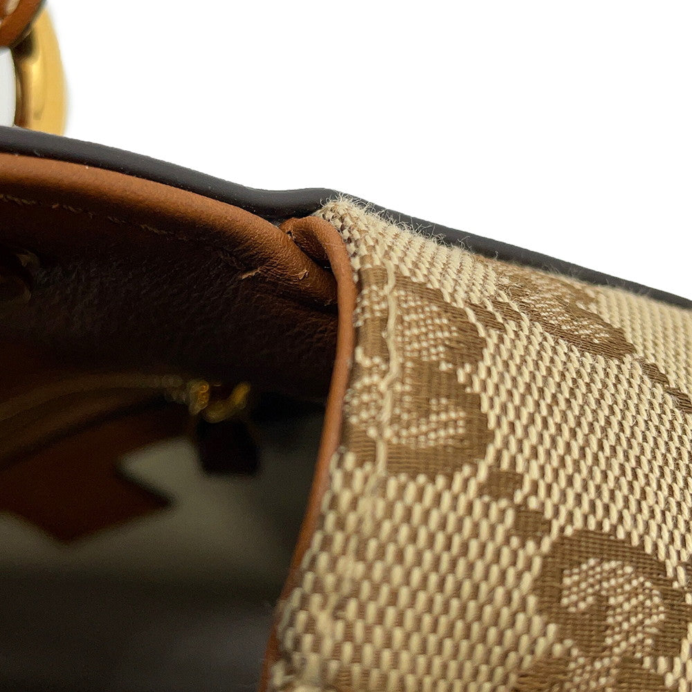GUCCI GUCCI Blondie top handle bag Beige/Dark Brown815714 GG Canvas Leather Size Medium