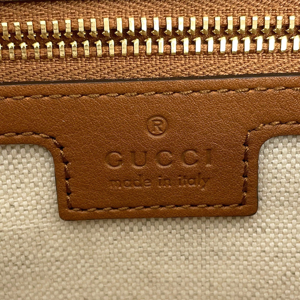GUCCI GUCCI Blondie top handle bag Beige/Dark Brown815714 GG Canvas Leather Size Medium