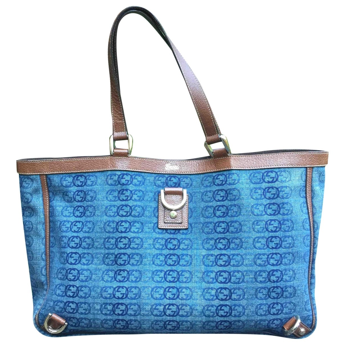 Gucci blue cloth handbag