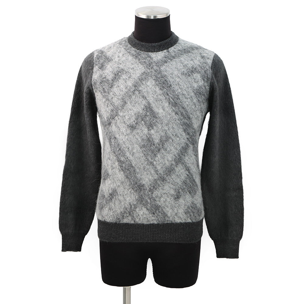 Fendi Zucca crew neck knit % Nylon20% Alpaca10% Gray Handbag
