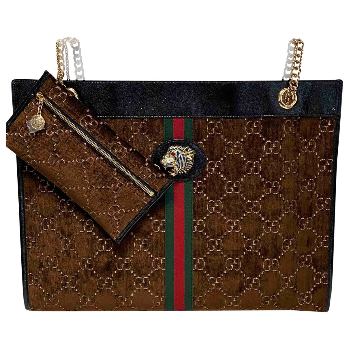 Gucci brown velvet handbag
