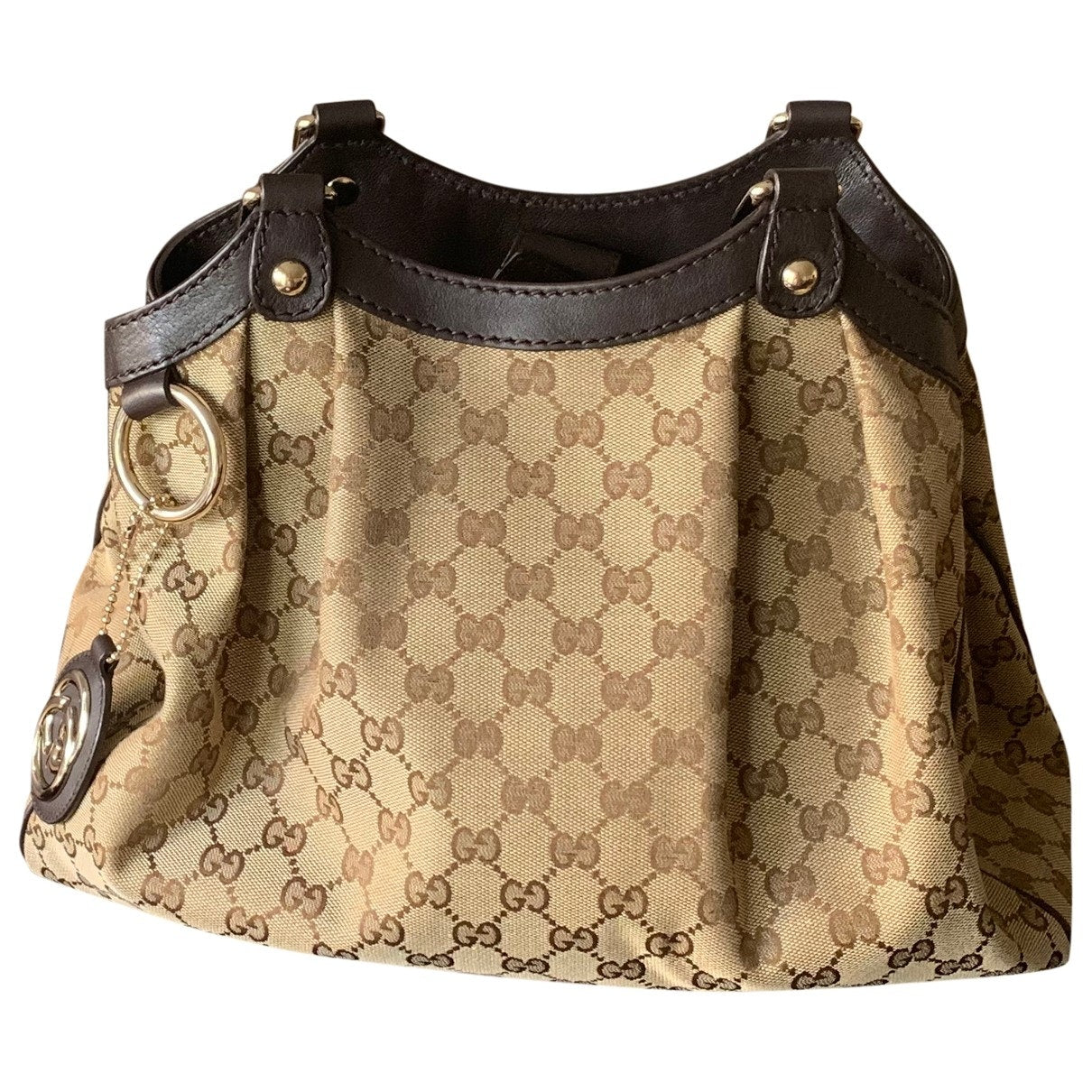 Gucci sukey beige cloth handbag