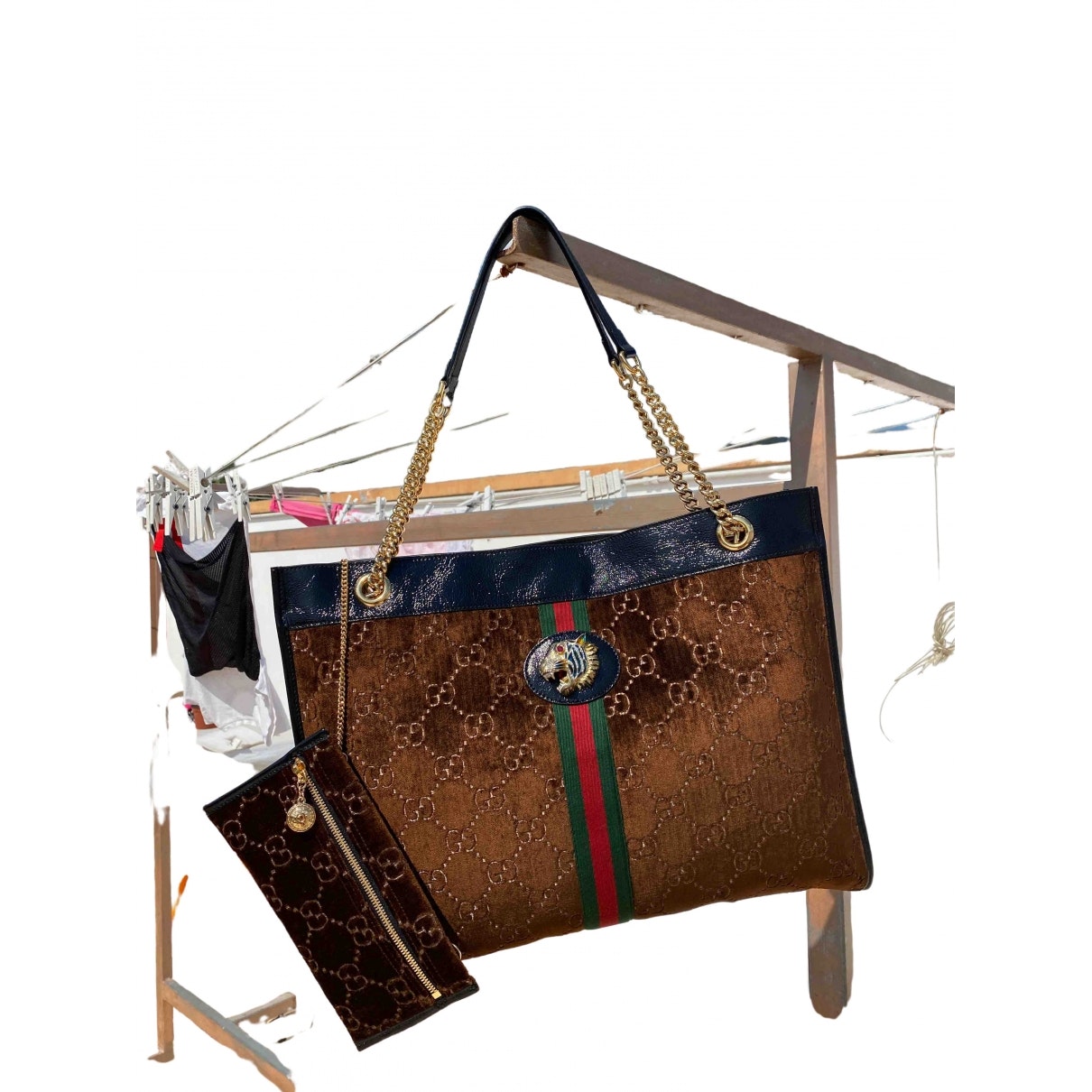 Gucci rajah velvet handbag