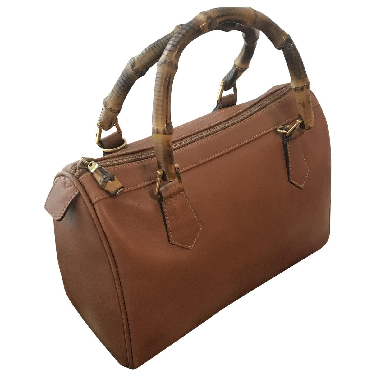 Gucci bamboo brown leather handbag