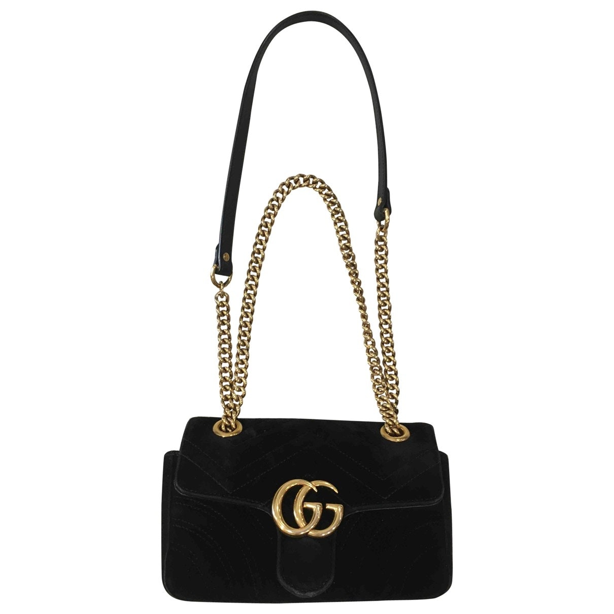 Gucci marmont black velvet handbag