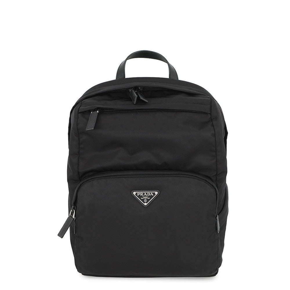 Prada Backpack Re- x Black2VZ104 Leather Nylon Saffiano