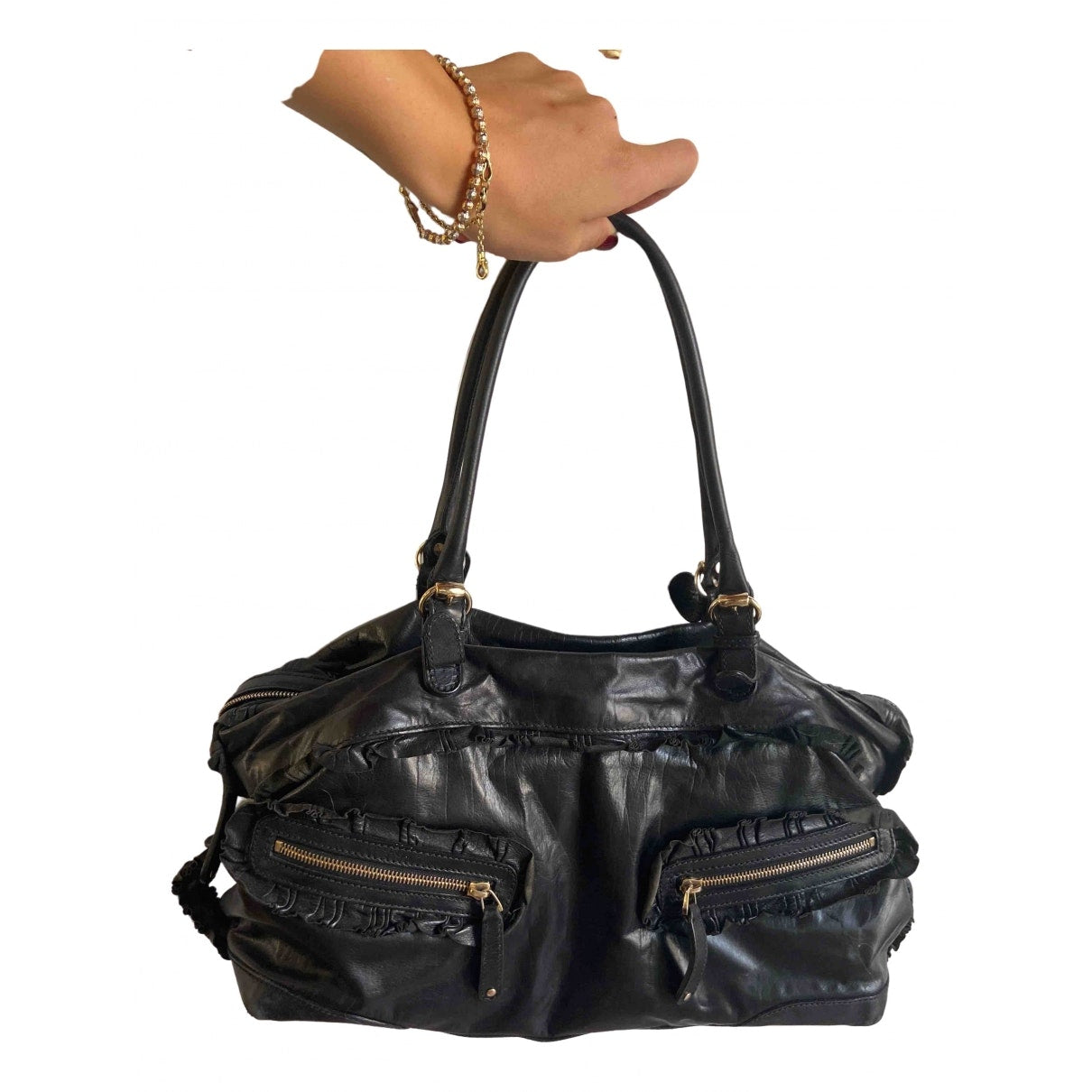 Gucci black leather handbag