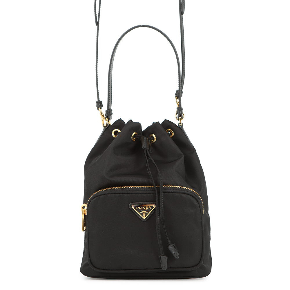 Prada Duet Re- Black1BH038 Nylon Bucket Bucket Bag