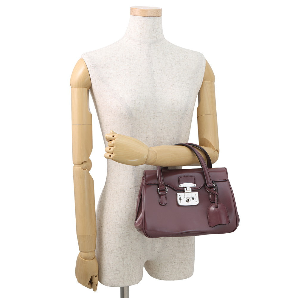 GUCCI Lady Lock Handbag Purple331828 Leather