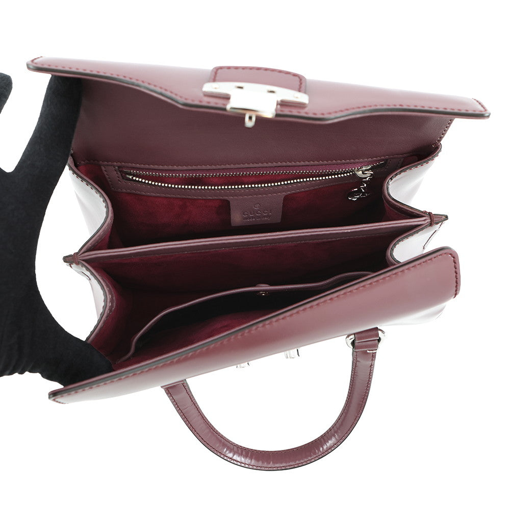 GUCCI Lady Lock Handbag Purple331828 Leather