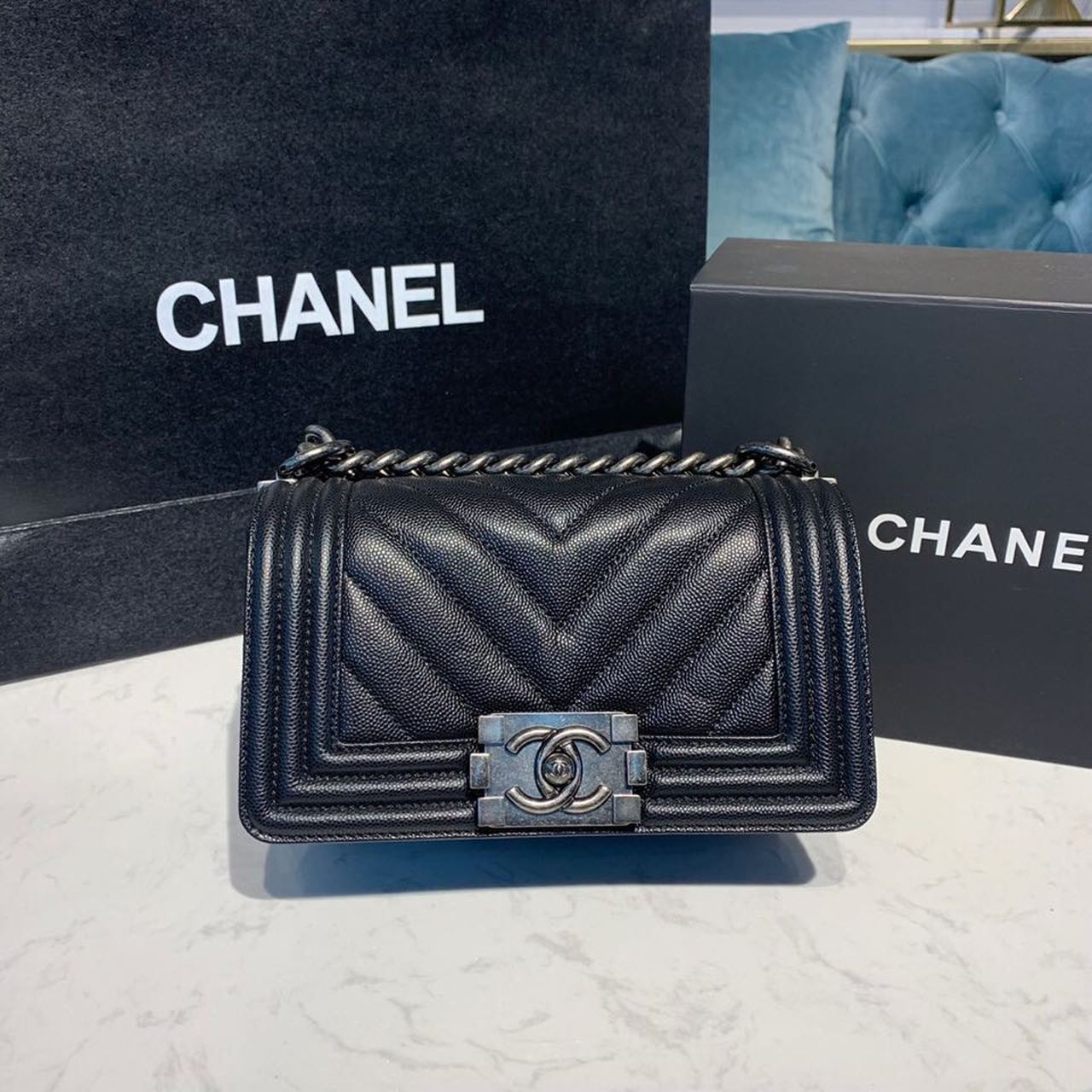 Chlmetop Qualityum Boy Handbag Hardware For Women Black Silver Travel Bag