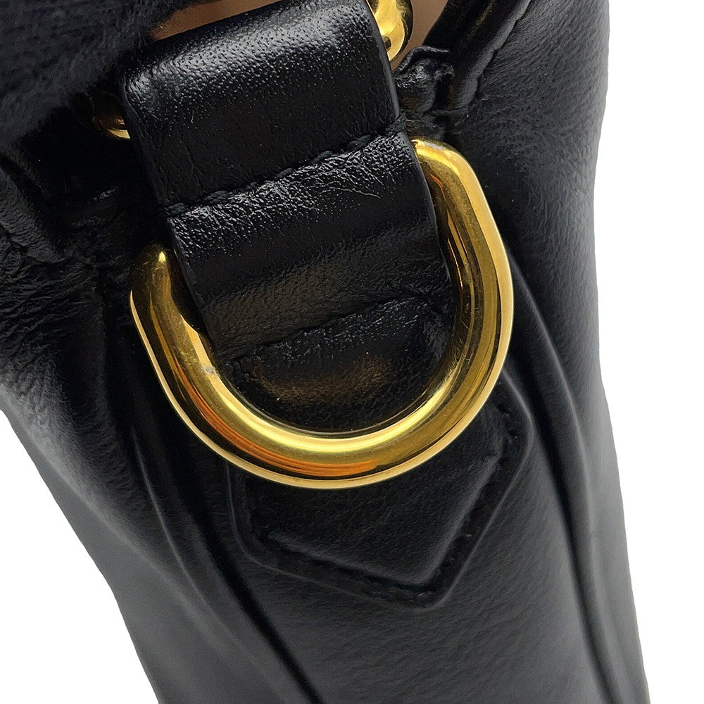 GUCCI Diana 2WAY Handbag Black746251 Leather Bamboo Size Small