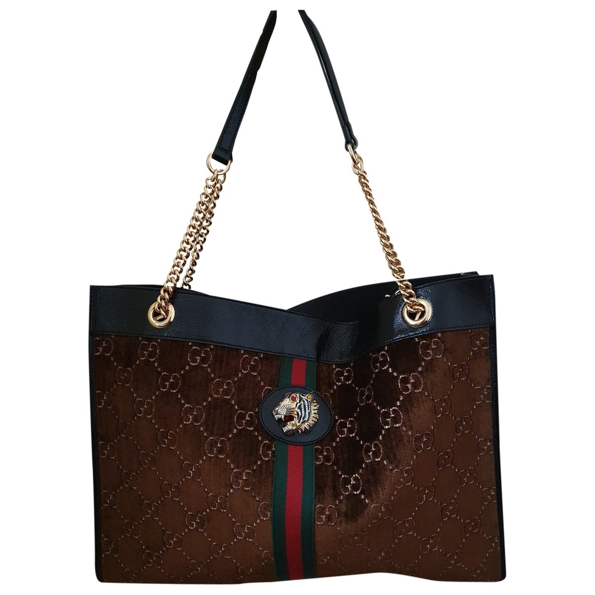 Gucci rajah brown velvet handbag