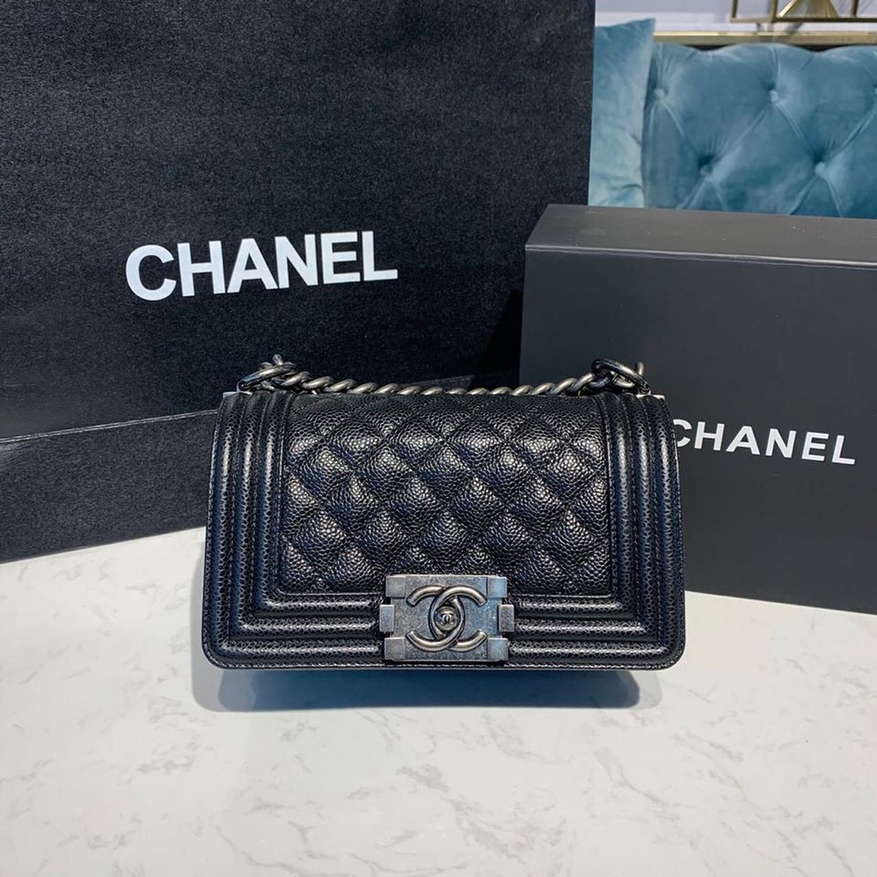 Chlsmall Boy Handbag Hardware For Women Bags Black Silver Crossbody Bag