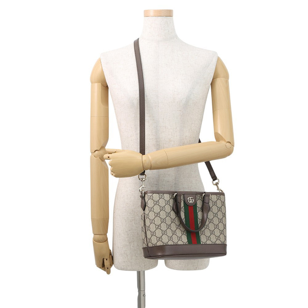 GUCCI Ophidia GG Supreme Tote Bag Beige/Brown/Green836848 GG Supreme Leather Size Small