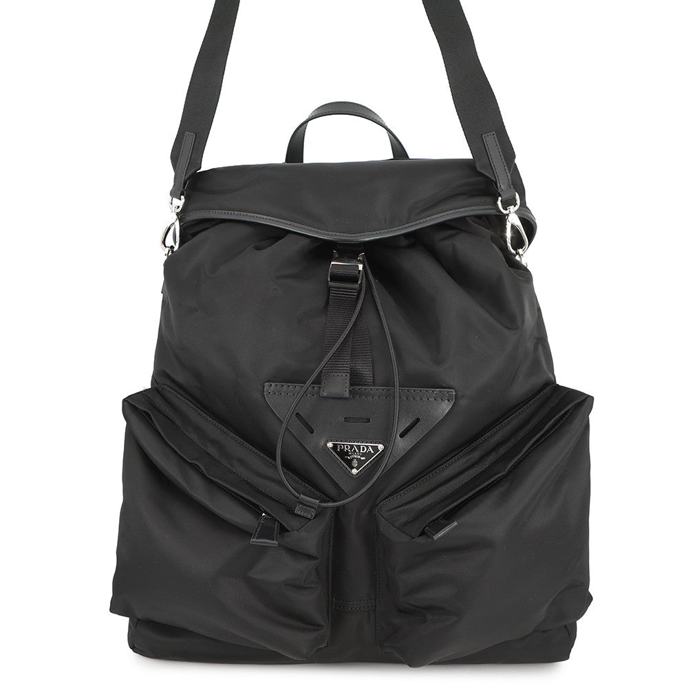 Prada Backpack Re- xLeather Black2VZ108 Nylon
