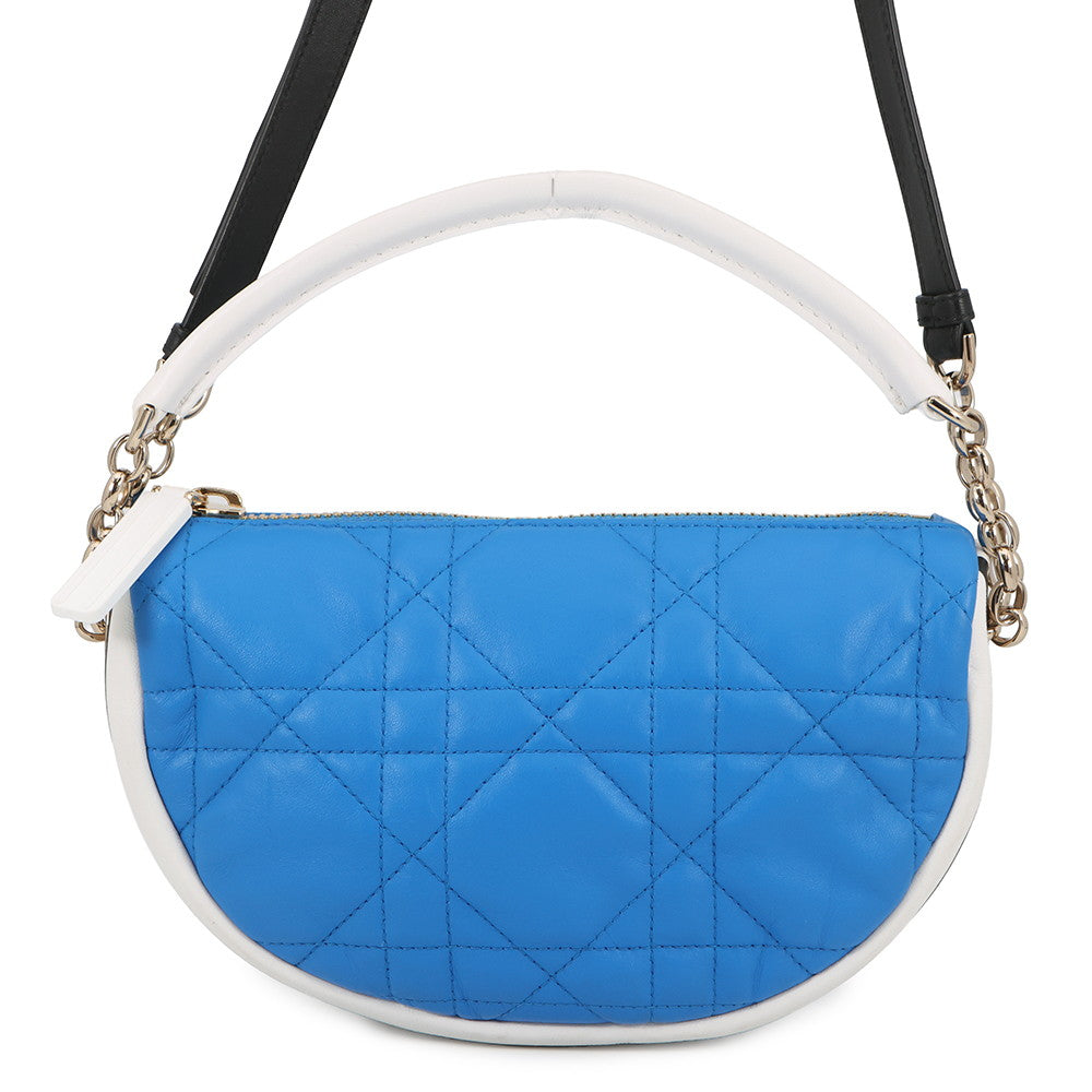 Dior Handbag Macrocannage Vibe Hobo Bag WhiteM7200ODDO Lambskin Blue