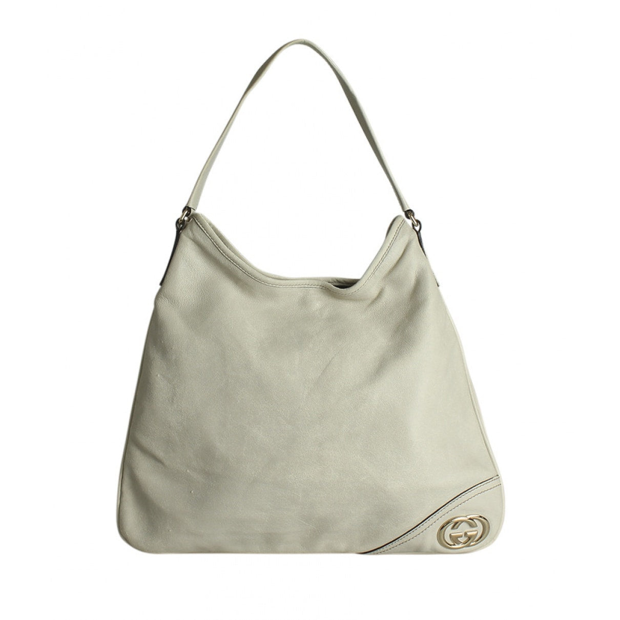 Gucci hobo white leather handbag