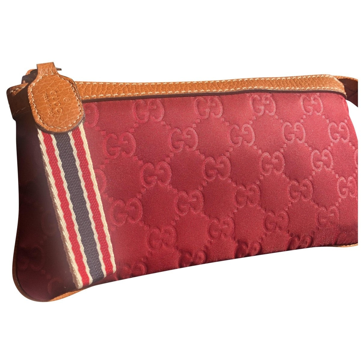 Gucci burgundy cloth clutch bag
