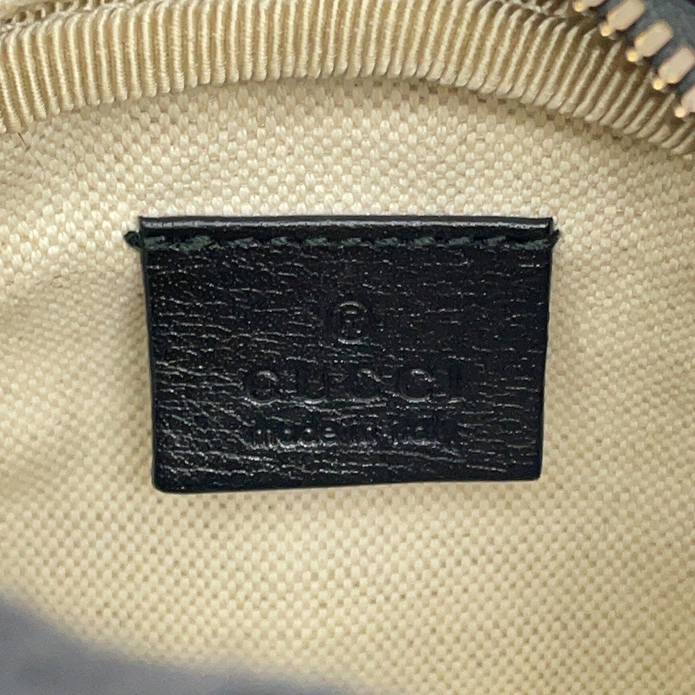 GUCCI GG Logo Basketball Shape 2-Way Shoulder Bag Black/Beige547855 Leather