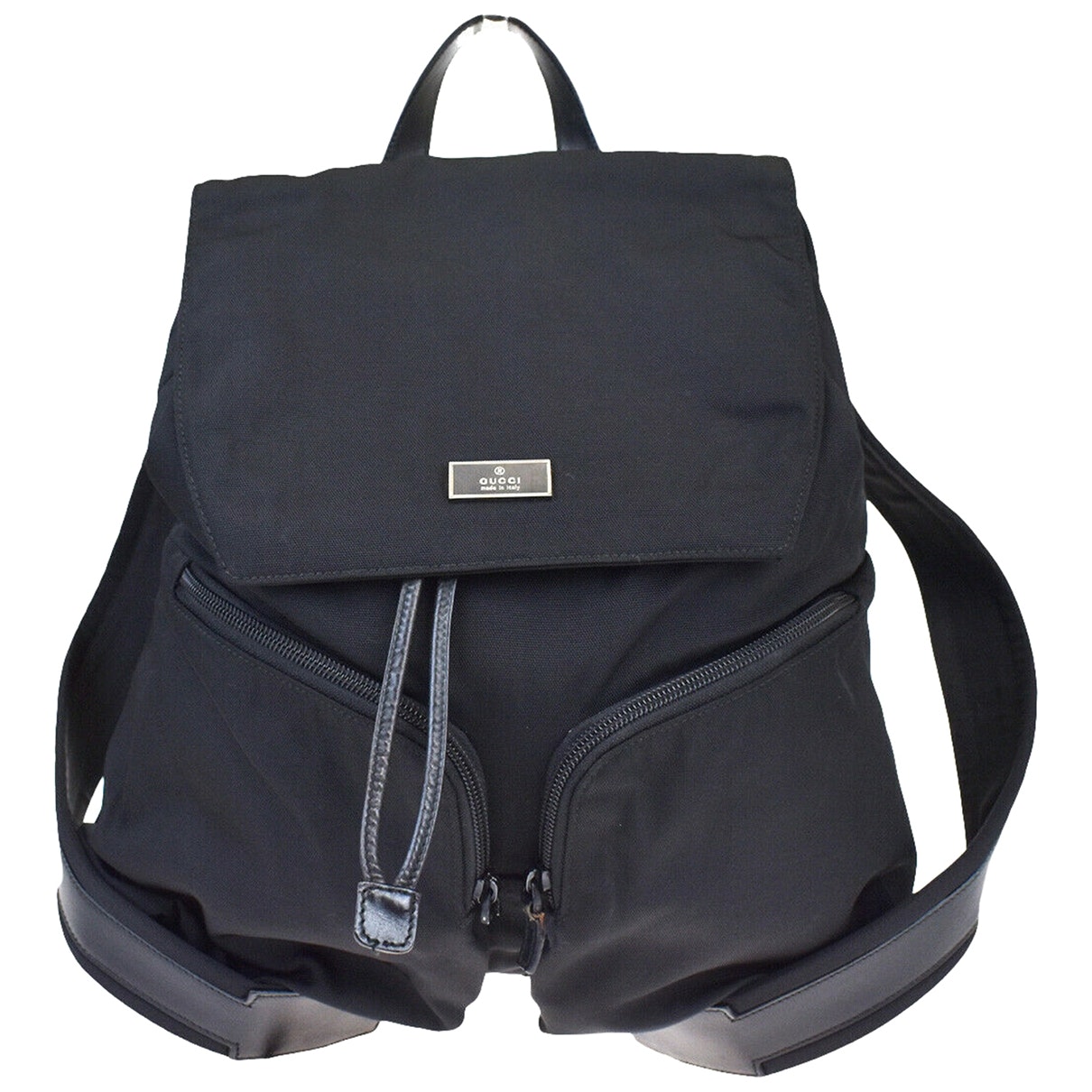 Gucci black leather backpacks