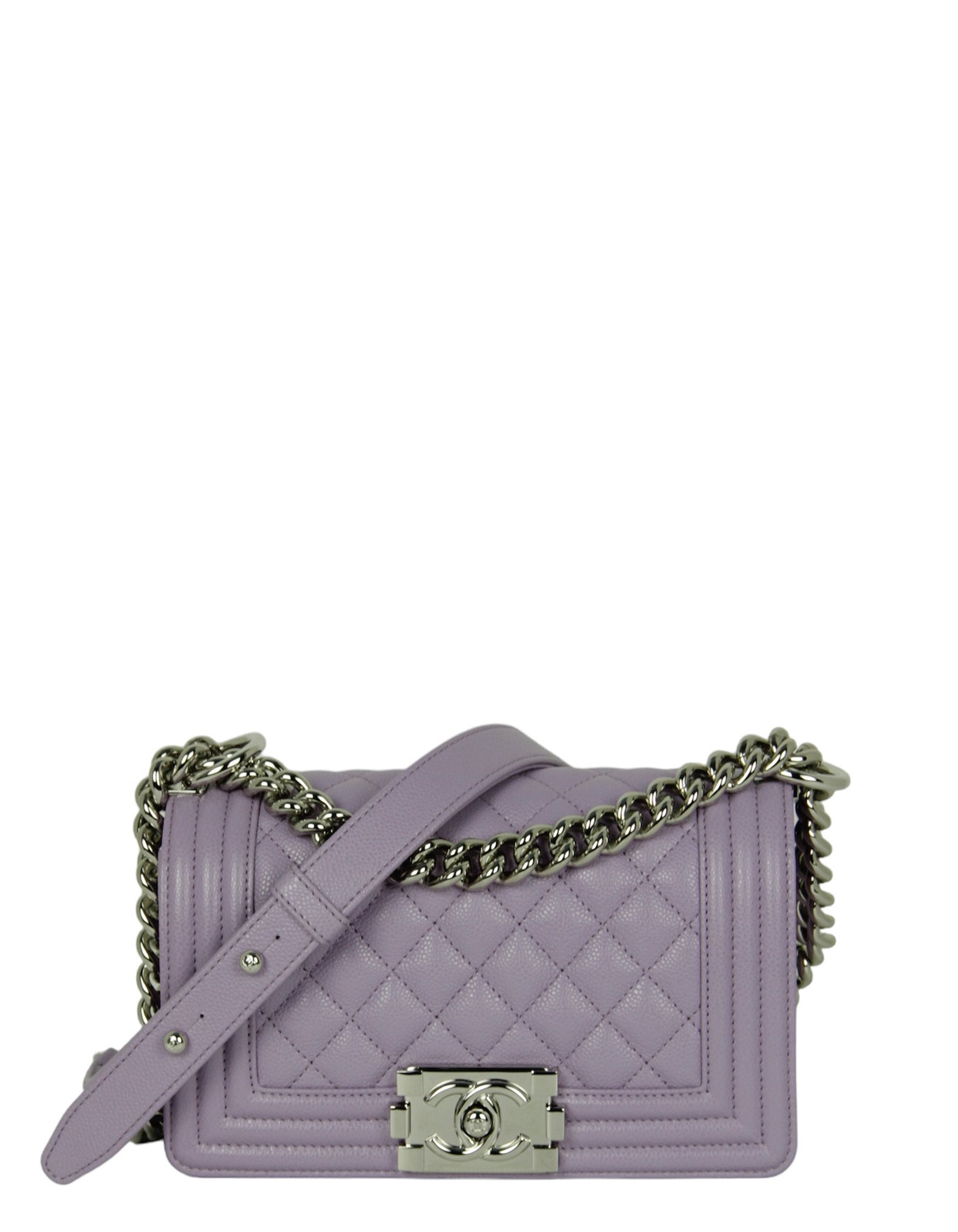 Chanel Purple Caviar Leather Small Boy Bag