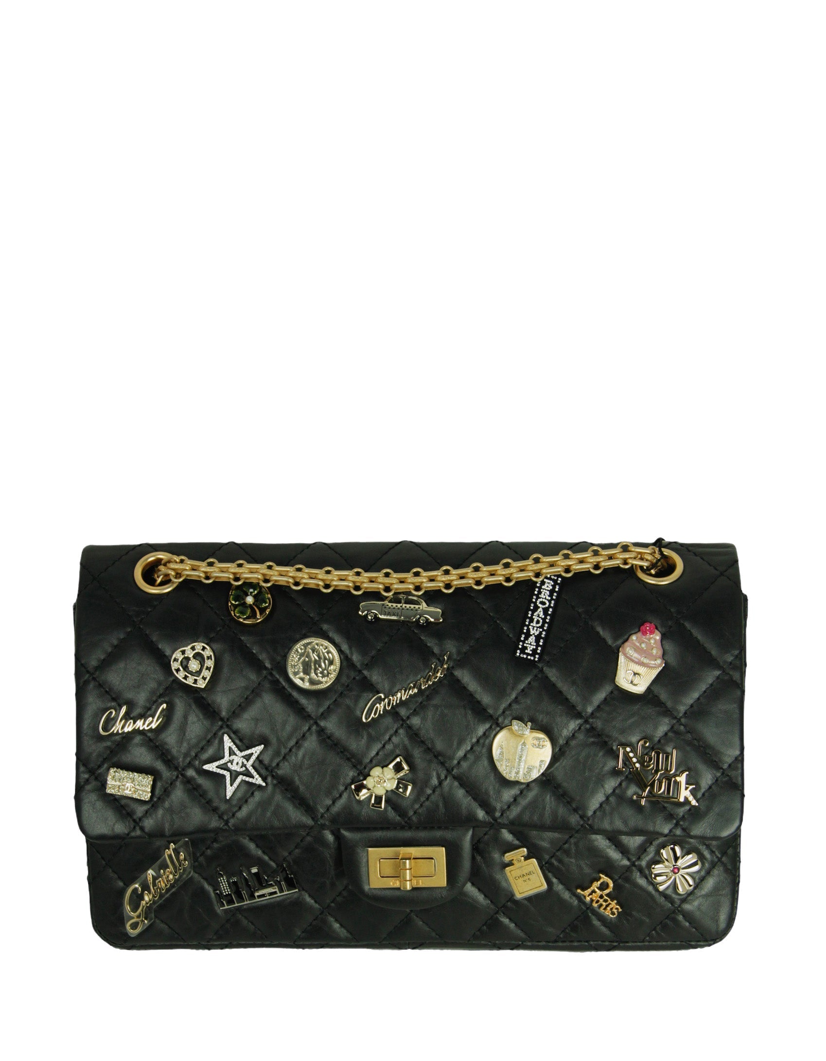 Chanel Black 57TH St Nyc Lucky Charms 226 Reissue Flap Bag