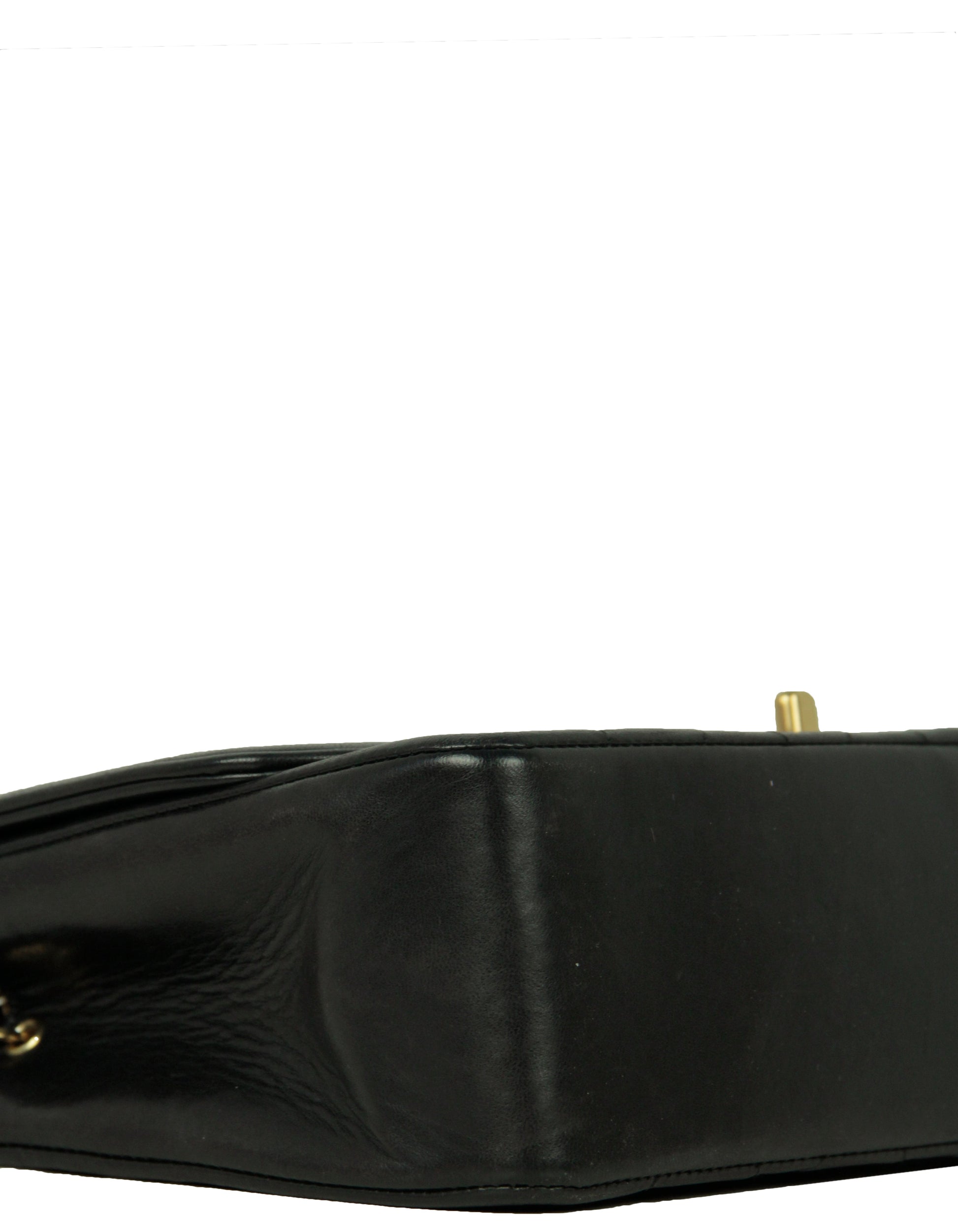 Chanel Black Lambskin Leather Quilted Medium Single Flap Diana Women Shoes