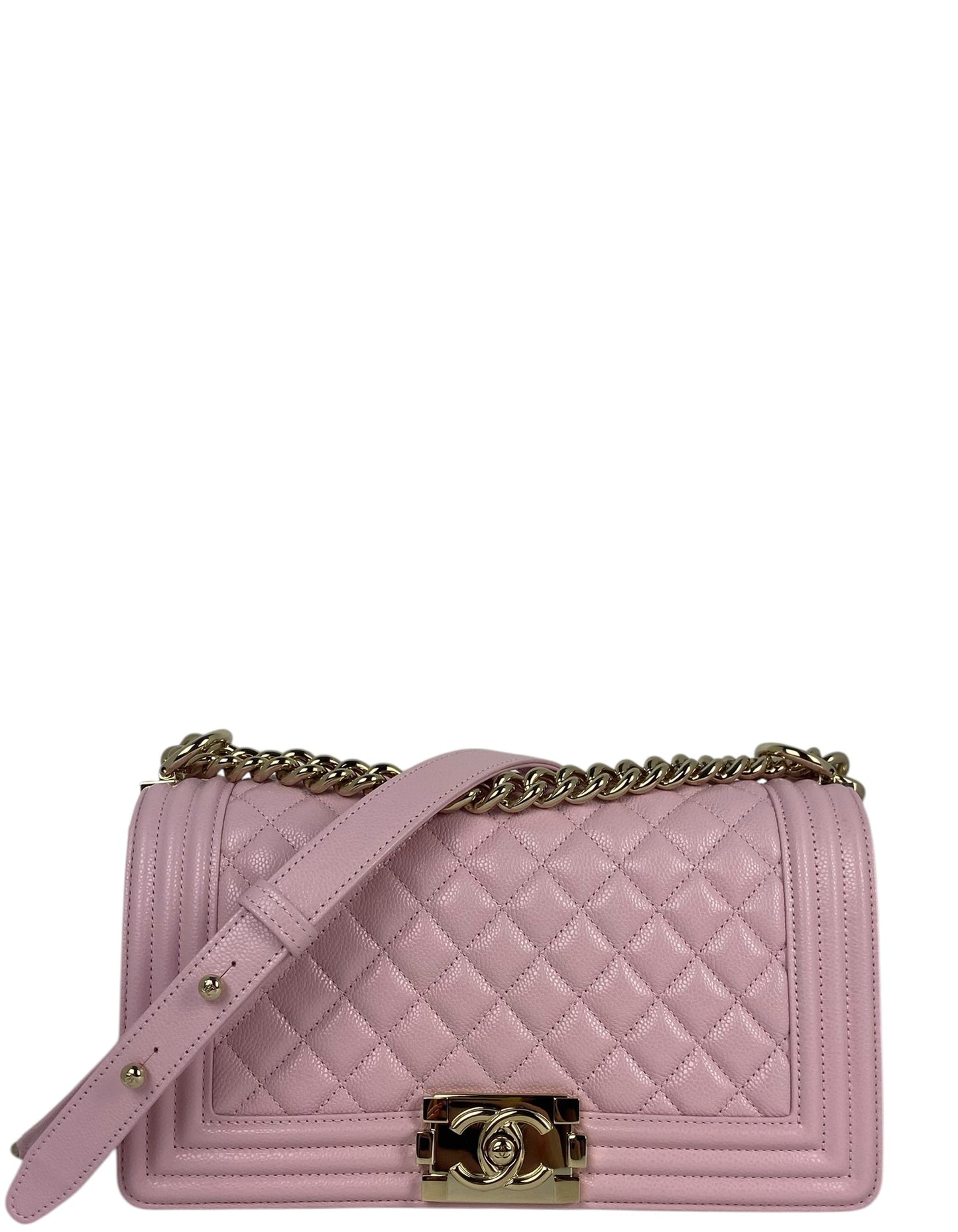 Chanel Pink Caviar Medium Boy Bag