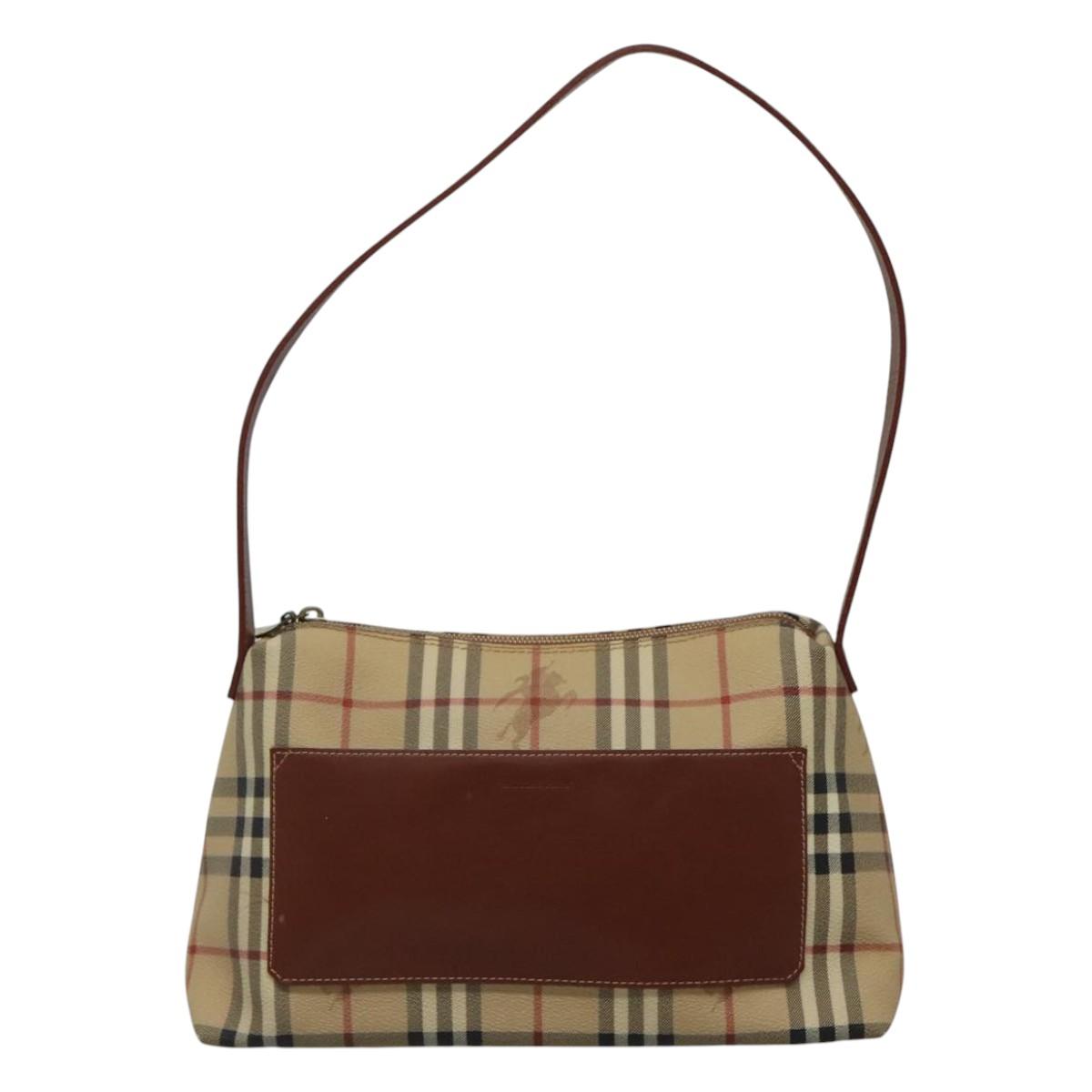 Burberry Haymarket Shoulder Bag Canvas Beige Shoulder Bag 6