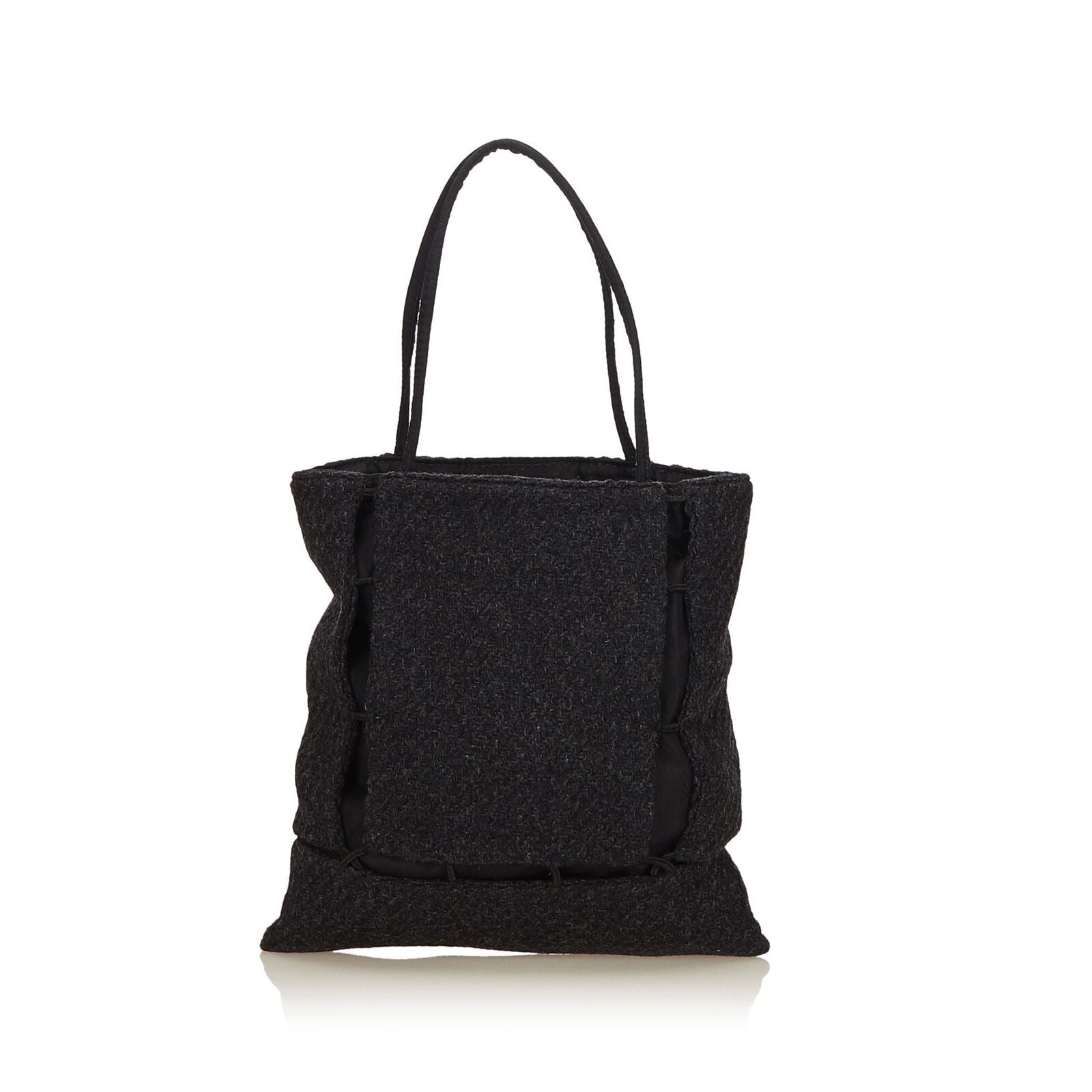 Prada Wool Fabric Tote Bag Italy Gray