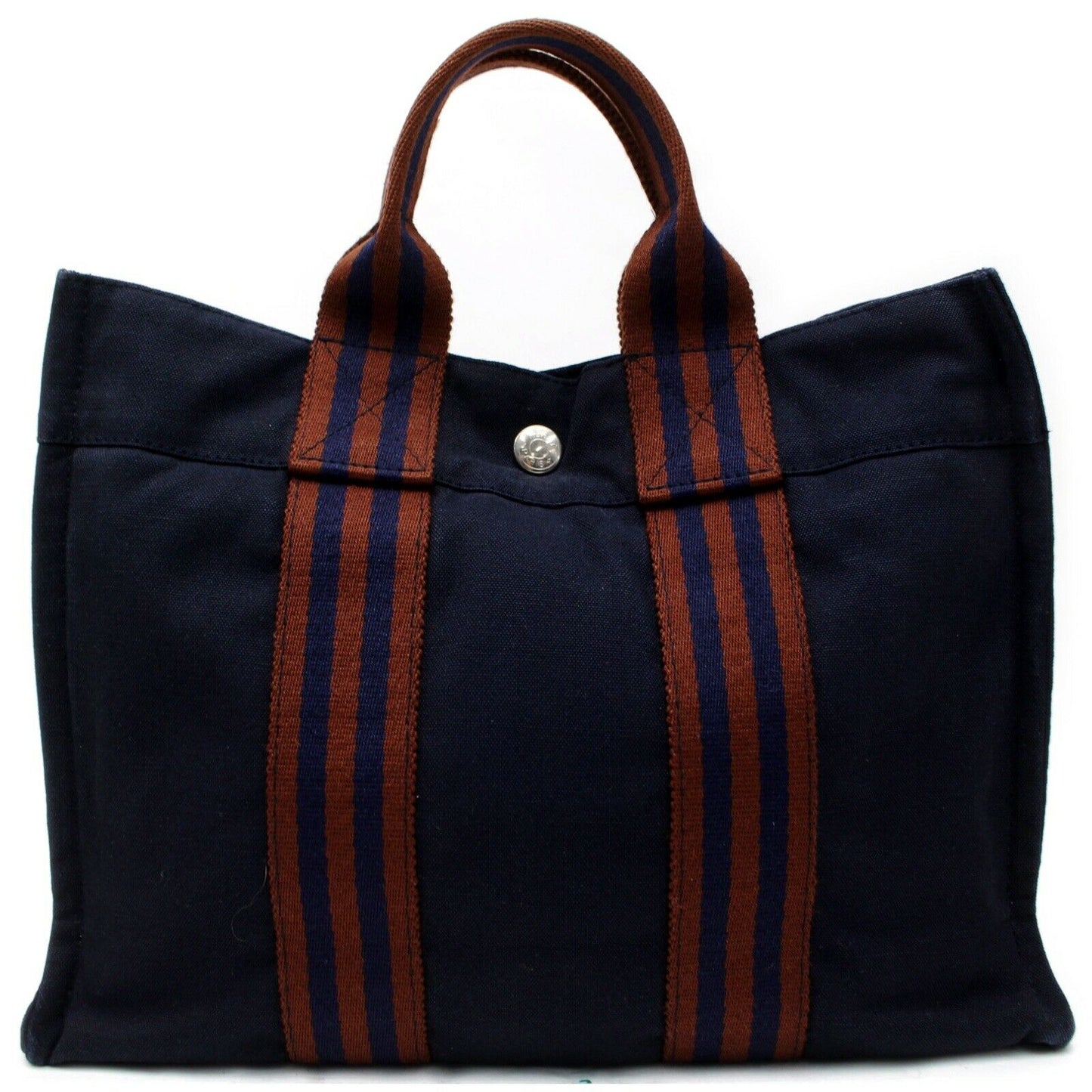 Hermes Brand Luxury Tote Bag Sac Fool Toepm Canvas Blue
