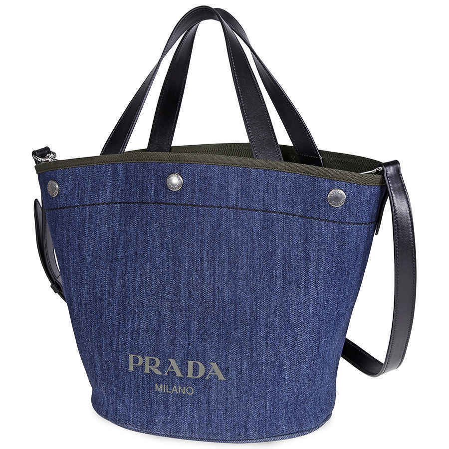 Prada And Tote Bag Camouflage 1Bg244 2Bbv F0Yfs Ooo Leather Blue Green