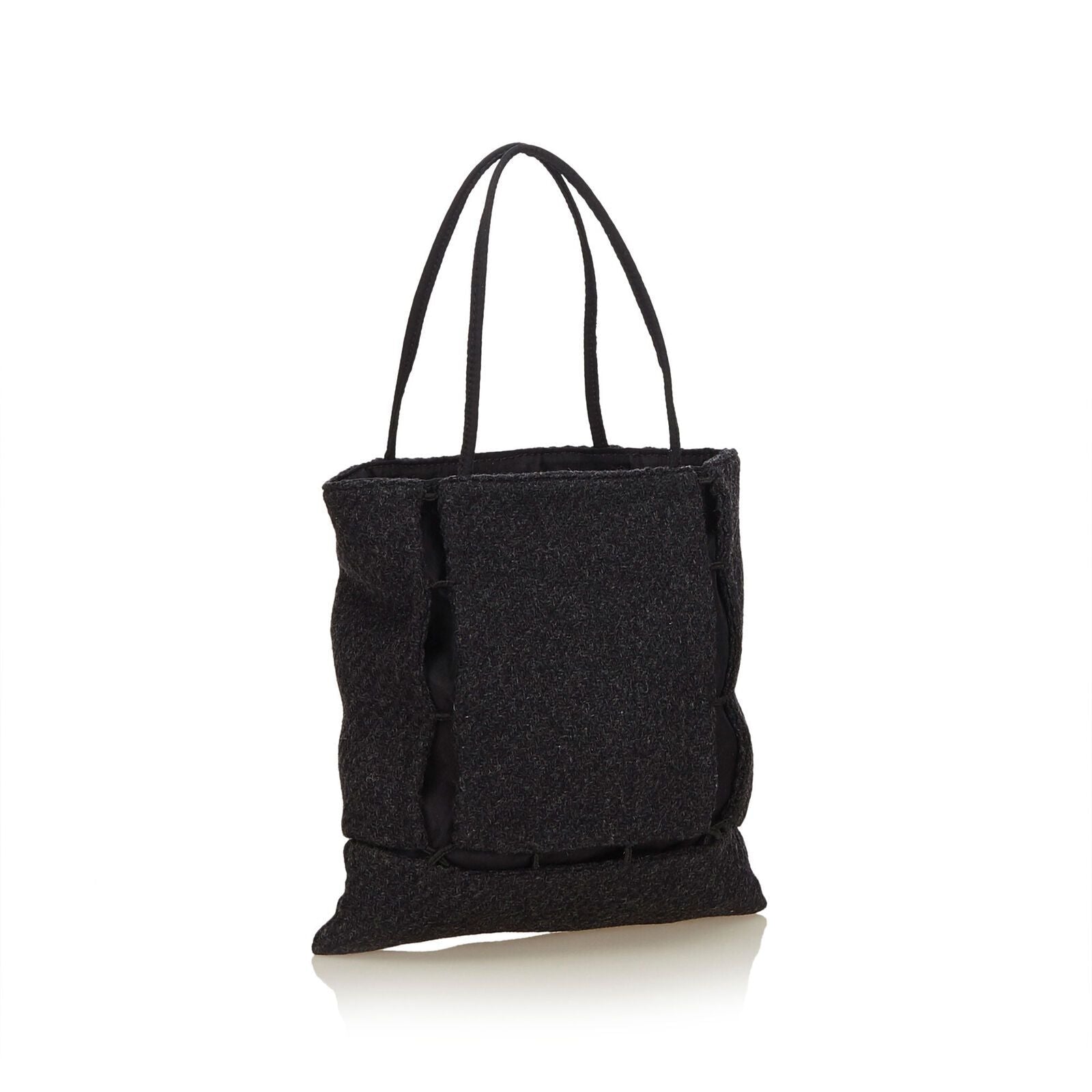 Prada Wool Fabric Tote Bag Italy Gray
