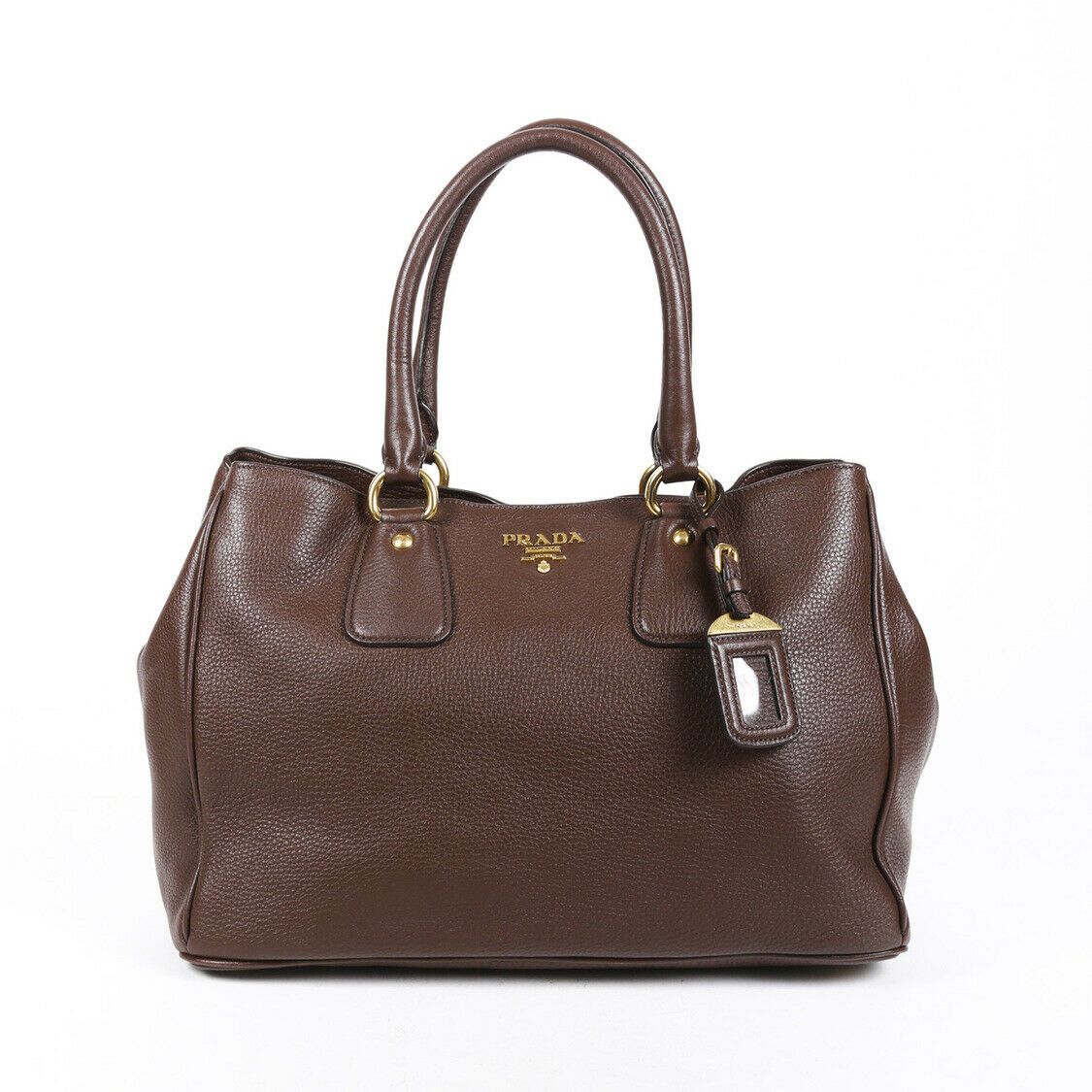 Prada Bag Daino Tote Leather Vitello Brown Tote Bag