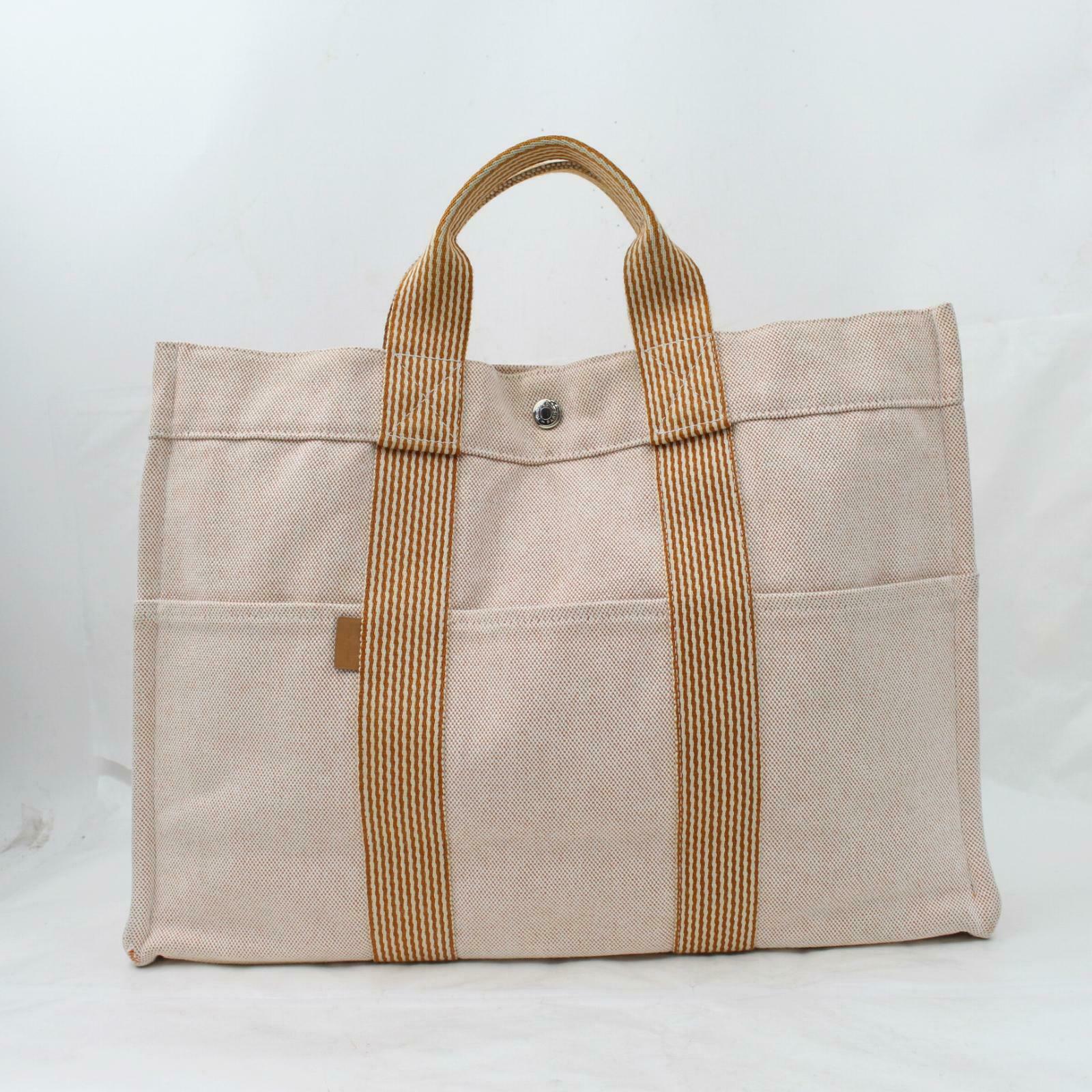 Hermes Luxury Tote Bag New Fourre Tout Tote Canvas Beige