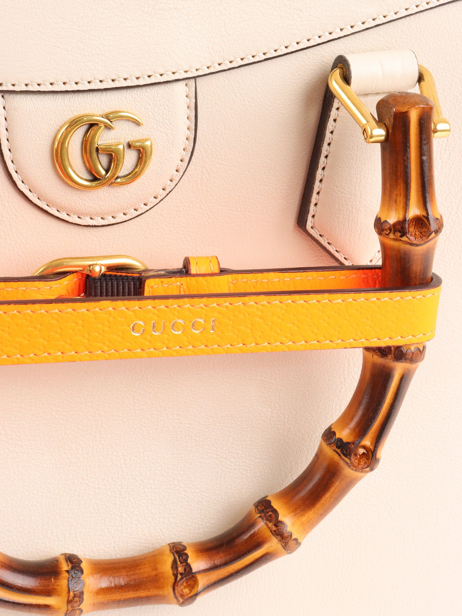 Gucci White Diana Large Tote Bag
