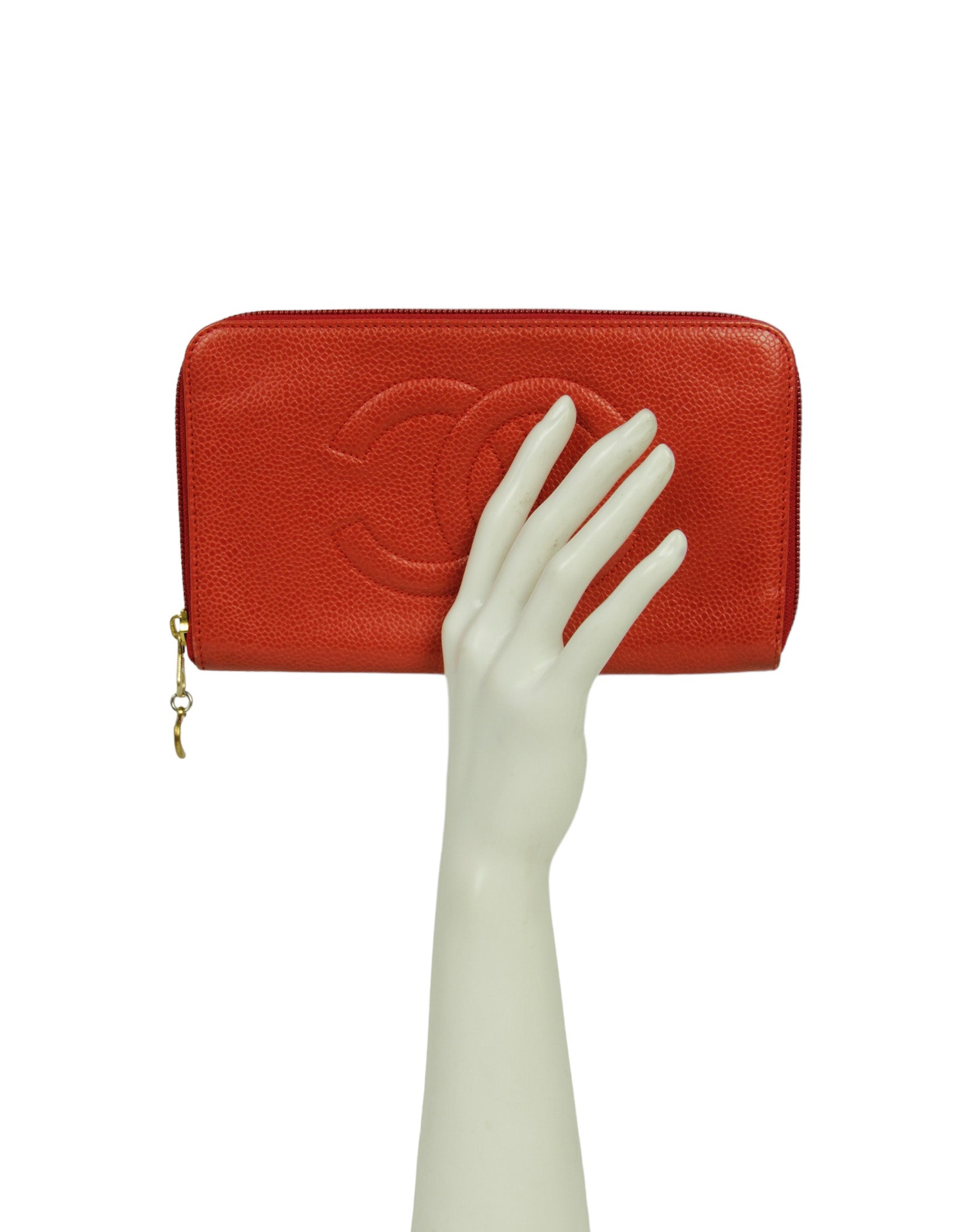 Chanel Red Caviar Timeless Wallet Handbag