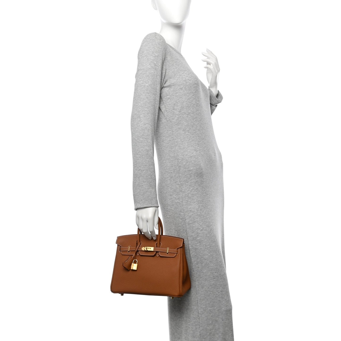 Hermes Togo Birkin Handbag Gold Travel Bag 25 Gold 1755724