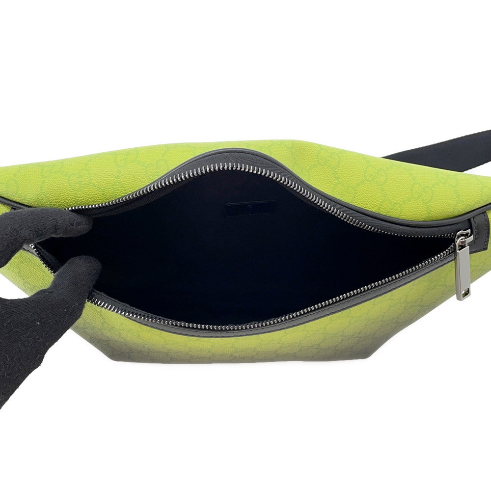 GUCCI Chroma Large Belt Bag Light Green/Black835810 GG Supreme Leather