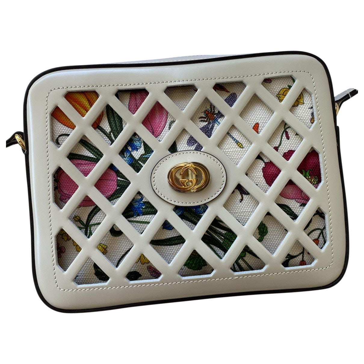Gucci white leather handbag