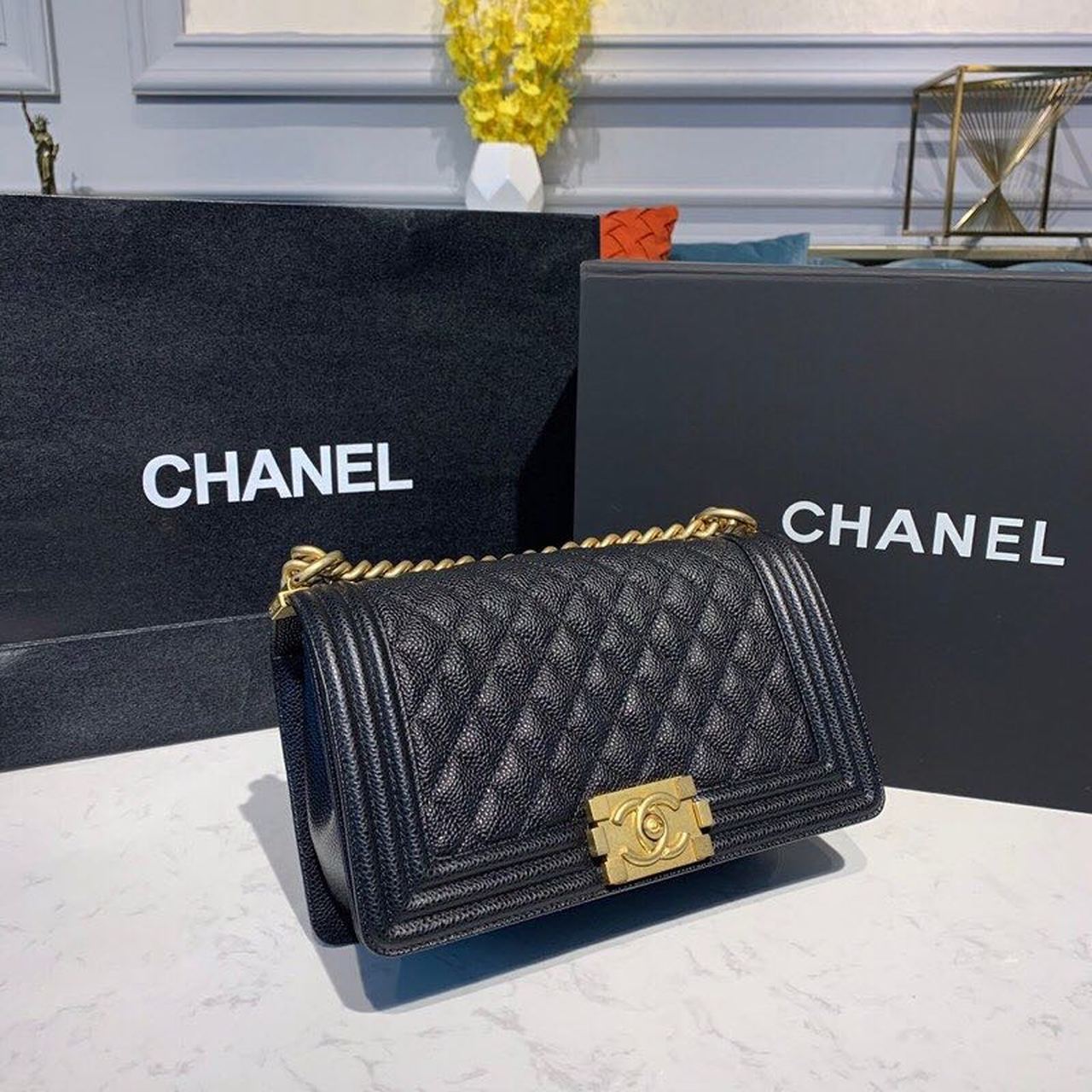CHL Boy Toned Hardware , Black Gold Crossbody Bag 3