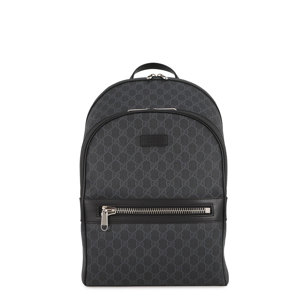 GUCCI GGBlack Backpack Black771158 GG Supreme Leather Size Medium