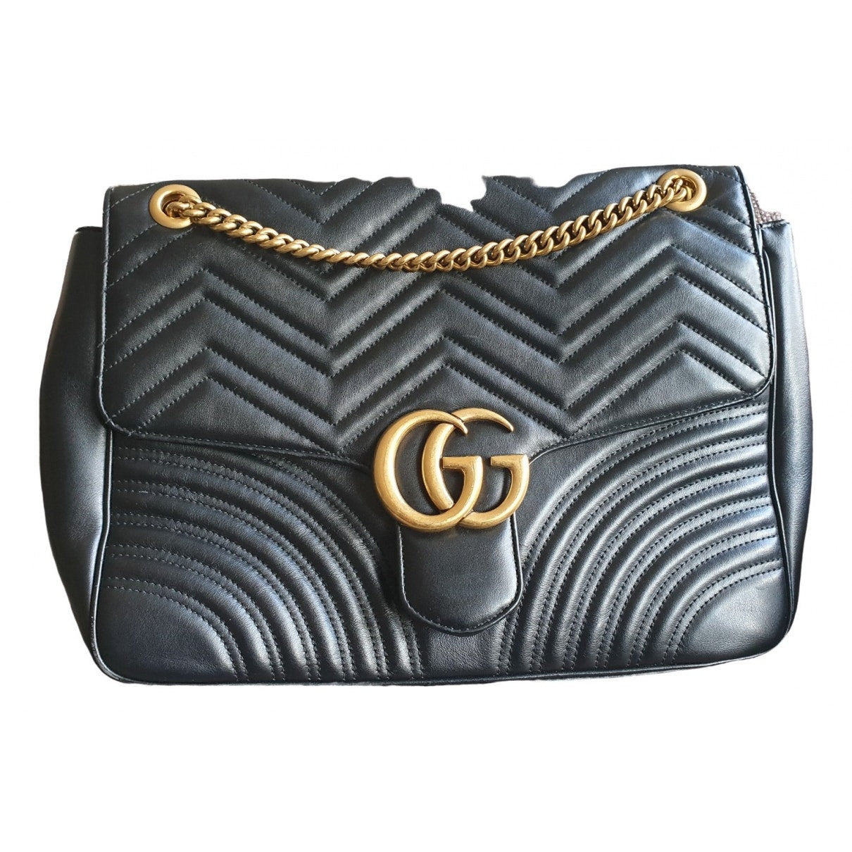 Gucci marmont black leather handbag